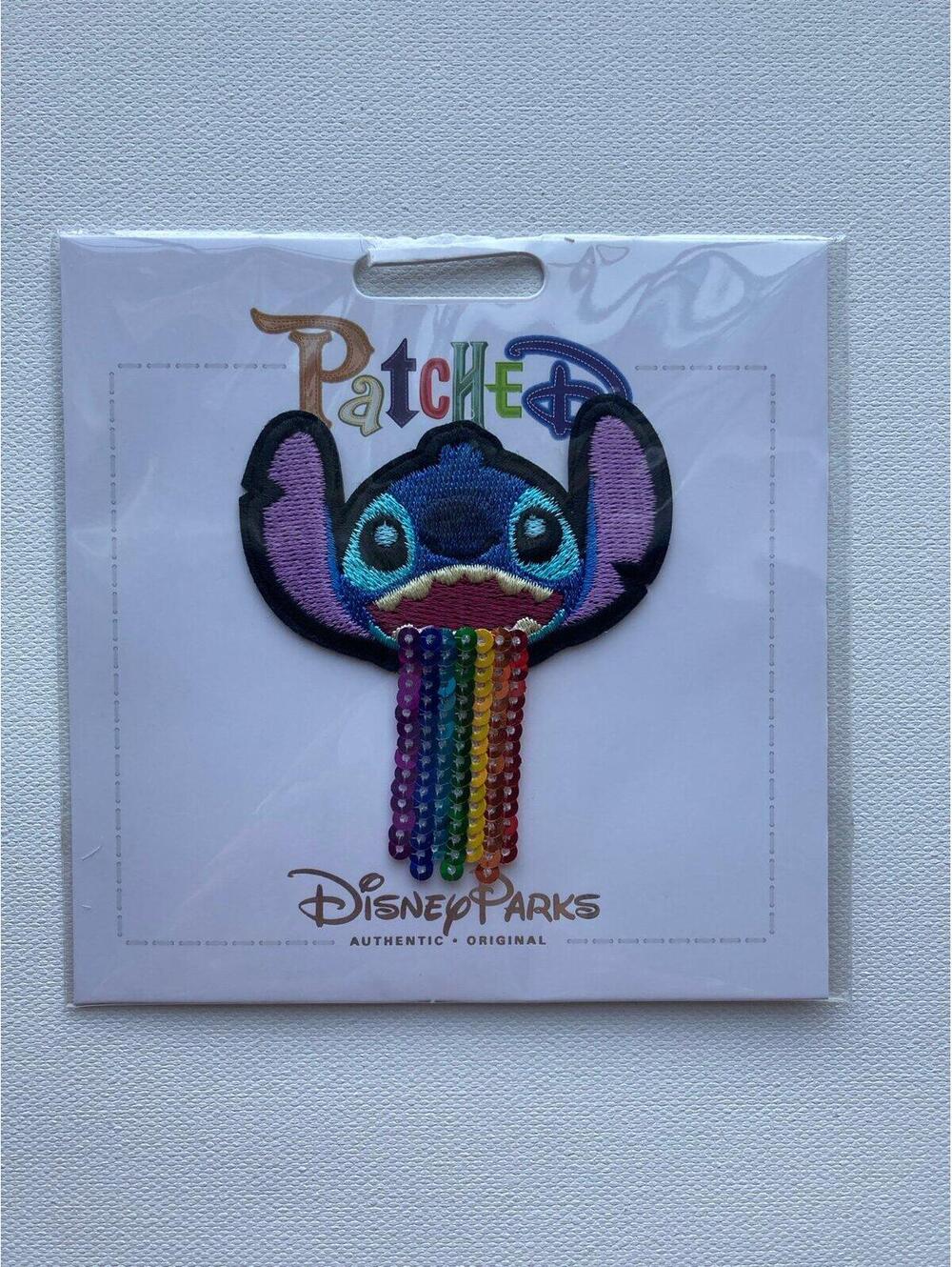 Disney Parks Patched Stitch Rainbow Sequin Patch